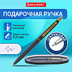 Ручка подарочная шариковая BRAUBERG Brioso, СИНЯЯ, корпус черный с золотистыми деталями, линия письма 0,5 мм, 143466