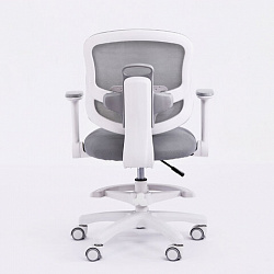 Кресло детское с подставкой для ног BRABIX KIDS "MG-215", сетка/ткань TW, серое, 533313