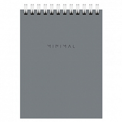 Блокнот МАЛЫЙ ФОРМАТ А6 108х145 мм, 40 л., гребень, картон, клетка, BRAUBERG "Minimal Classic", 116428