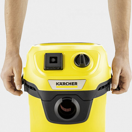 Пылесос хозяйственный KARCHER WD 3 P, мусоросборник 17л, мощность 1000Вт, желтый, 1.6, 1.628-170.0