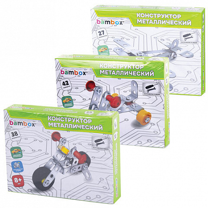 Конструктор металлический "Транспорт" 3 вида ассорти, BAMBOX (БАМБОКС), 666368