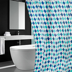 Шторка для ванной PEVA, 180х180 см, кольца в комплекте, дизайн ассорти, УЗОРЫ, WBZ (ВБЗ), 700068