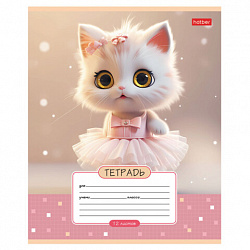Тетрадь 12 л., HATBER клетка, обложка картон, "Мы - котики!" (микс в спайке), 086195, 12Т5В1