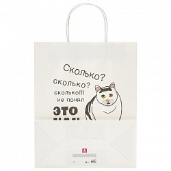 Пакет подарочный (1 штука) 26х13х32 см (L) "Funny Mix", ассорти, крафт, ЗОЛОТАЯ СКАЗКА, 700820