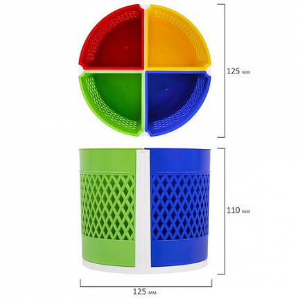 Подставка-органайзер STAFF Octet, 4-8 отделений (трансформер), вращающаяся, разноцветная, 238322