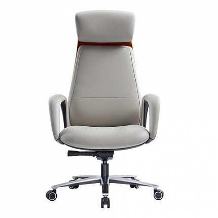 Кресло HAWASAN PREMIUM EX-820, синхромеханизм, слайдер, экокожа, белое/коричневое, 533237