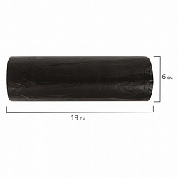 Мешки для мусора 120 л, черные, в рулоне 10 шт., ПНД 18 мкм, 70х110 см, ОФИСМАГ стандарт, 601388