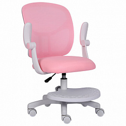 Кресло детское с подставкой для ног BRABIX "Toy MG-205", сетка/ткань TW, розовое, 533151