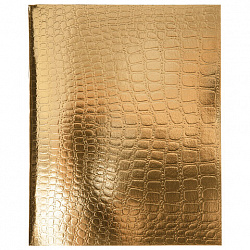 Тетрадь бумвинил А5 96 л., скоба, офсет №1, клетка, с полями, HATBER, ЗОЛОТО, "Metallic", тиснение CROCO, 072798, 96Т5бвВ1