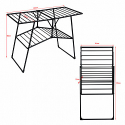 Сушилка напольная для белья раскладная, 4 зоны, 2 уровня, 22 метра, LAIMA HOME QUATRO BLACK, 700475