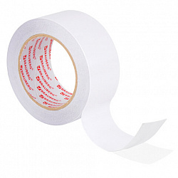 Клейкая двухсторонняя лента 50 мм х 25 м, ПОЛИПРОПИЛЕНОВАЯ ОСНОВА, 90 мкм, BRAUBERG, 600480