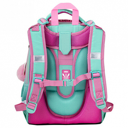 Ранец BRAUBERG SHINY, 2 отделения, с брелоком, "Сказочный единорог", 38х28х14 см, 270694