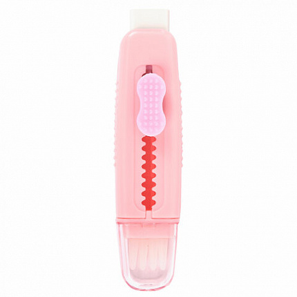 Ластики выдвижные с кистью 2 в 1 BRAUBERG "Slider Duo", НАБОР 4 ШТУКИ, 85х21х15 мм, пастельные цвета ассорти, блистер, 271993