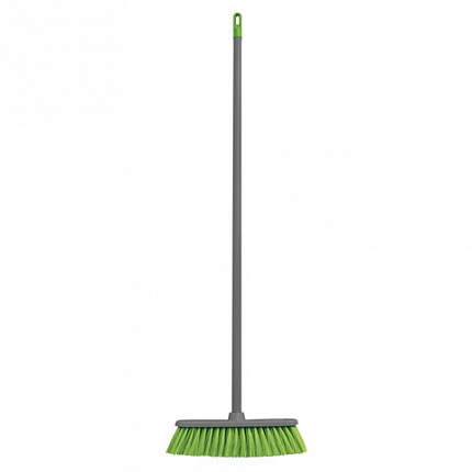 Щетка для уборки КОМПЛЕКТ черенок 110 см + щетка 35 см, щетина 8 см, в сборе, еврорезьба, YORK, 51040