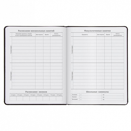 Дневник 1-11 класс 48 л., кожзам (твердая), термотиснение, BRAUBERG "VIENNA", черный, 105960