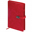 Ежедневник недатированный А5 152х220 мм BRAUBERG "Sirius", под кожу, застежка 160 л., красный, 116212