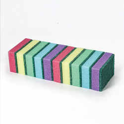 Губки для посуды 9,6х6,4х2,7 см, КОМПЛЕКТ 10 шт., MAXI, поролон с абразивным слоем, ОФИСМАГ К0012, 601553