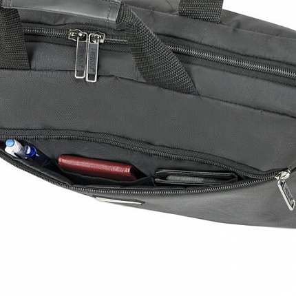 Сумка портфель HEIKKI TEMPO (ХЕЙКИ) с отд. для ноутбука 15,6", карман, Rush, черн., 30х40х4 см, 272607