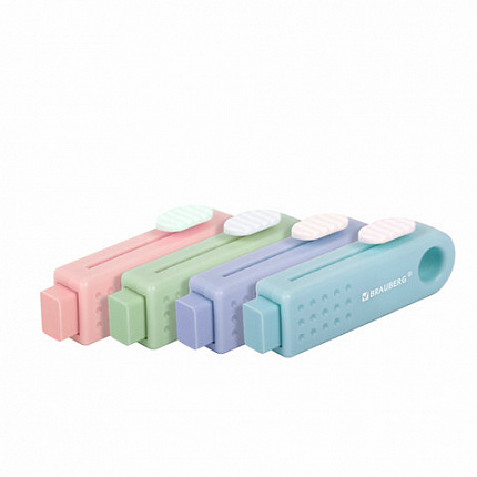 Ластик выдвижной BRAUBERG "Slider Mini", 68х22х13 мм, пастельные цвета ассорти, 271983