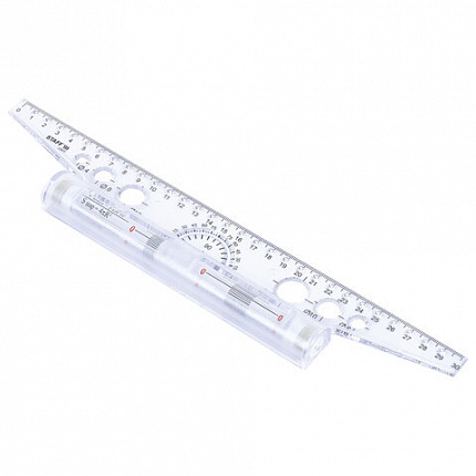 Линейка с роликом (рейсшина) 30 см, металлический ролик, картонная коробка, STAFF, 210870