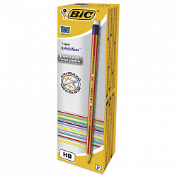 Карандаш чернографитный BIC, 1 шт., "Evolution", HB, с резинкой, пластиковый, корпус ассорти, заточенный, 8960342