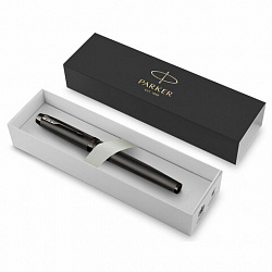 Ручка перьевая PARKER "IM Professionals Monochrome Titanium", темно-серый лак, сталь, синяя, 2172959