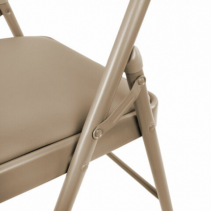 Стул складной BRABIX "Golf Plus CF-003 КОМФОРТ", бежевый каркас, кожзам бежевый, В КОРОБЕ, 533027