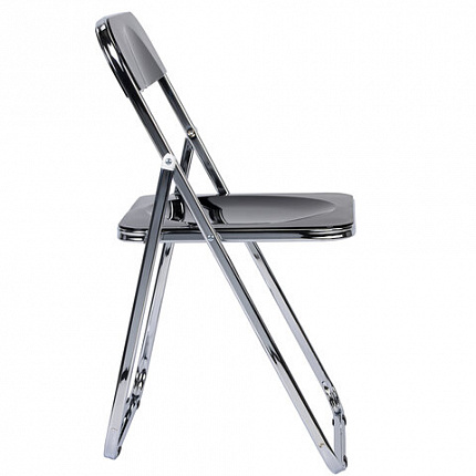 Стул складной глянцевый черный BRABIX "Style CF-015", хромированный каркас, пластик, 533248