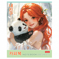 Тетрадь А5 48 л., HATBER скоба, клетка, Soft-touch ламинация, "Милый друг" (микс в спайке), 089131, 48Т5лВ1