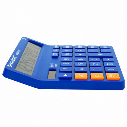 Калькулятор настольный BRAUBERG DIGITAL-12-BL (151х152 мм), 12 разрядов, двойное питание, СИНИЙ, 272969