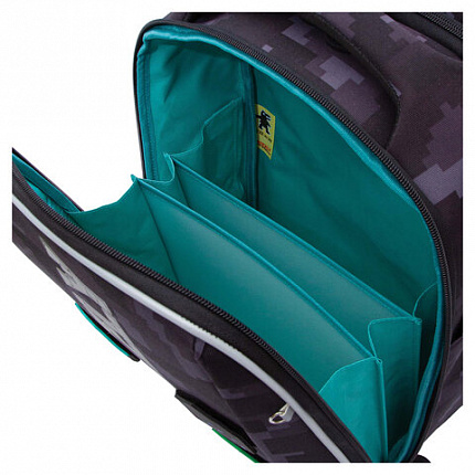 Ранец GRIZZLY анатомическая спинка, с бейджем, для мальчиков, "CUBES", 36х29х18 см, RAf-593-5/1