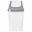 Ведро мусорное с КРЫШКОЙ (качающейся) 50 литров,"СВИНГ", 73х40х35 см, серое, IDEA, М 2464, М2464