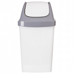 Ведро мусорное с КРЫШКОЙ (качающейся) 50 литров,"СВИНГ", 73х40х35 см, серое, IDEA, М 2464, М2464