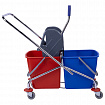Тележка уборочная BRABIX, 2 съемных ведра 25 л, механический отжим, металлический каркас, 601499