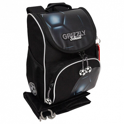 Ранец GRIZZLY анатомическая спинка, с мешком для обуви, для мальчиков, BALL, 33х25х13 см, RAm-485-5/1