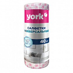 Салфетки ВИСКОЗНЫЕ, "Тюльпан Премиум", 25х40 см, РУЛОН 40 шт., 60г /м2, YORK, 020480