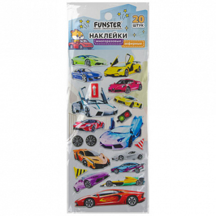 Наклейки зефирные "Для мальчиков", 19х9,5 см, ассорти 8 видов, FUNSTER (ФАНСТЕР), 666090