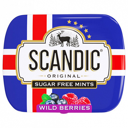 Драже освежающие SCANDIC без сахара со вкусом "Лесные ягоды", 14 г., 4603738769230