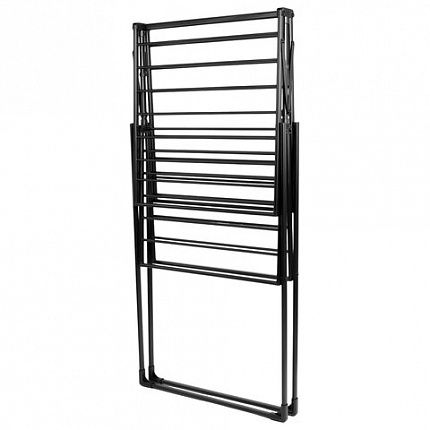 Сушилка напольная для белья раскладная, 4 зоны, 2 уровня, 22 метра, LAIMA HOME QUATRO BLACK, 700475