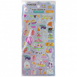 Наклейки гелевые "Акварельные мечты", 17,5х9 см, ассорти 6 видов, FUNSTER (ФАНСТЕР), 666096