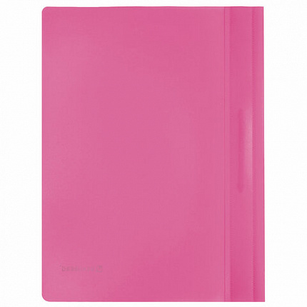 Скоросшиватель пластиковый BRAUBERG, А4, 130/180 мкм, розовый, 228672