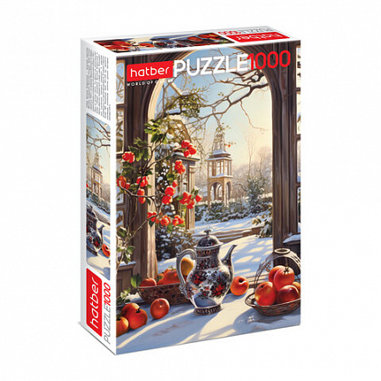 Пазл картонный 1000 элементов АССОРТИ, 10 дизайнов, 480х680 мм, HATBER