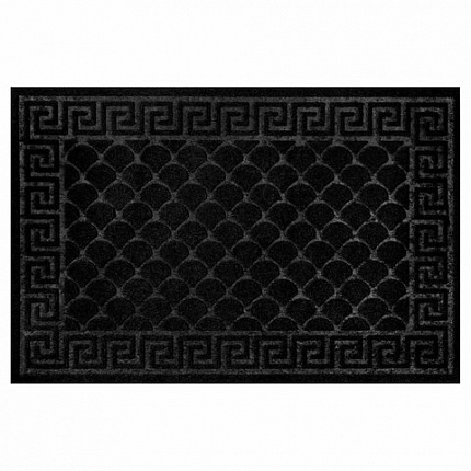 Коврик придверный 60х90 см, ЧЕРНЫЙ, грязезащитный, 430 г/м2, фактурный рисунок ЧЕШУЙКИ, ЛЮБАША, 701060