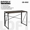Стол на металлокаркасе BRABIX "LOFT CD-002", 1000х500х750 мм, складной, цвет морёный дуб, 641212