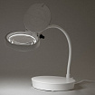 Лупа настольная с LED-ПОДСВЕТКОЙ, диаметр 110 мм, увеличение 3, корпус белый, BRAUBERG, 455930