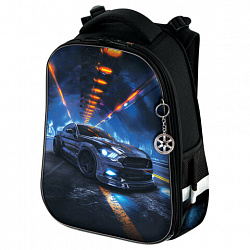 Ранец BRAUBERG ORIGINAL, 2 отделения, с брелком, "Tunnel car", 38х29х16 см, 274406