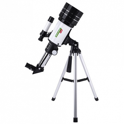 Телескоп рефрактор астрономический настольный, увеличение 150х, объектив 70 мм, фокус 300 мм, видоискатель, BRAUBERG KIDS 70300, 391397