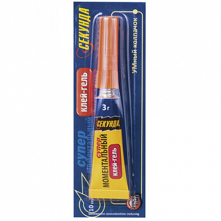 Клей-гель моментальный СЕКУНДА, 3 г, отрывная мультикарта, 403-176