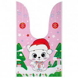 Пакетик подарочный НАБОР 35 штук, новогодний, 13,8х23 см, с зажимами, полиэтилен, ЗОЛОТАЯ СКАЗКА, 592423