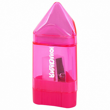 Точилка ЮНЛАНДИЯ "Карандашик" с контейнером и ластиком 2 в 1, НАБОР 4 ШТУКИ, 272508